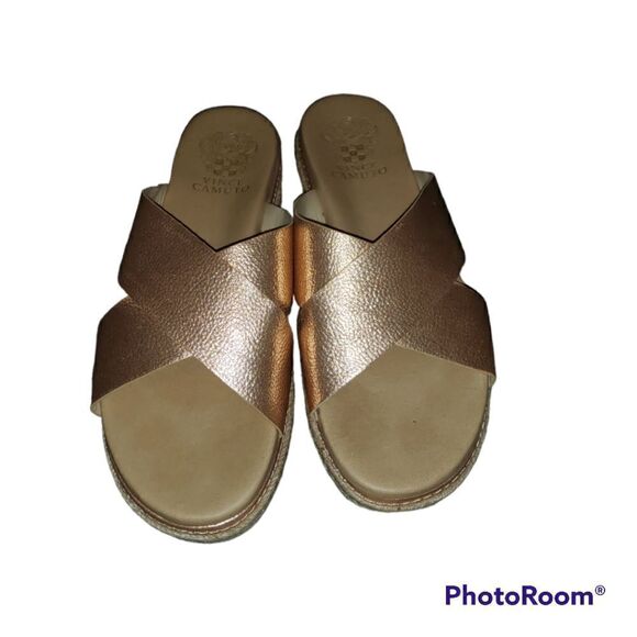 Vince Camuto Women's Rickert Platform Warm Rose Gold/Buff Metallic Size 7.5 - Picture 1 of 7